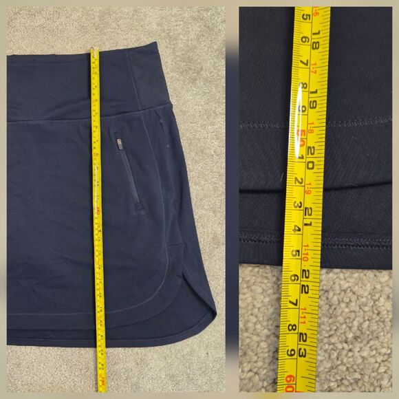 Athleta Skort Womens 1X Blue Fairway GolfSkort 18 Zip Pockets Built-in Shorts - Picture 11 of 12